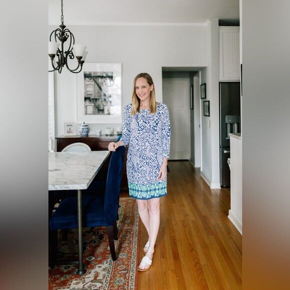 Lilly Pulitzer Women’s Hollee Shift Dress Bright Navy Pineapple Party Small - Picture 4 of 11